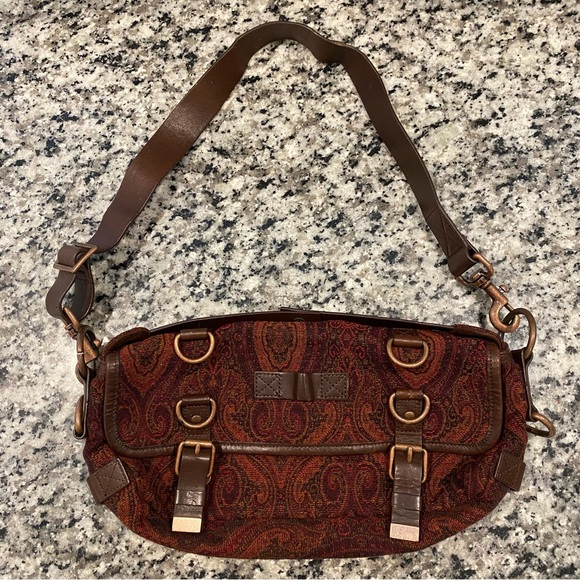 Cynthia Rowley Handbags - Vintage Cynthia Rowley Tapestry Purse Leather